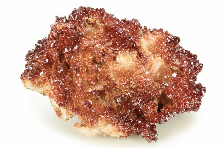 Glittering, Ruby Red Vanadinite Crystals on Barite - Morocco #278240